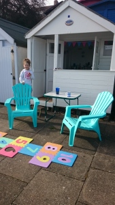 Outside with new chairs